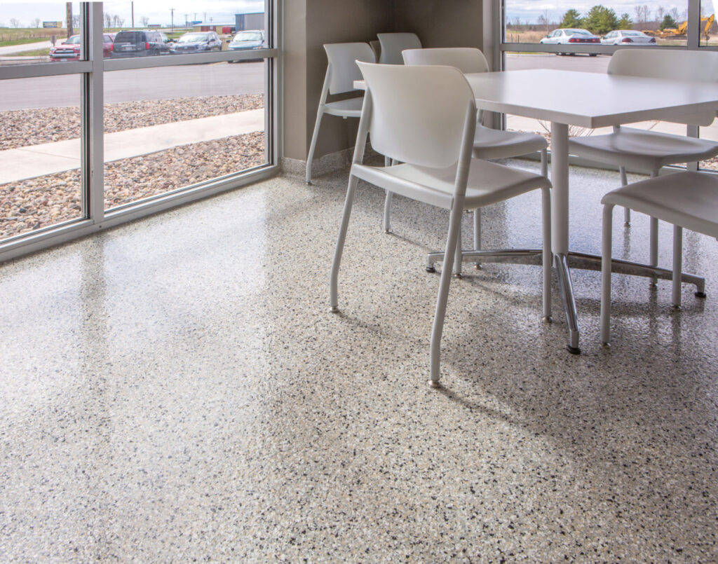 Commercial floor with the Cabin Fever color floor coating